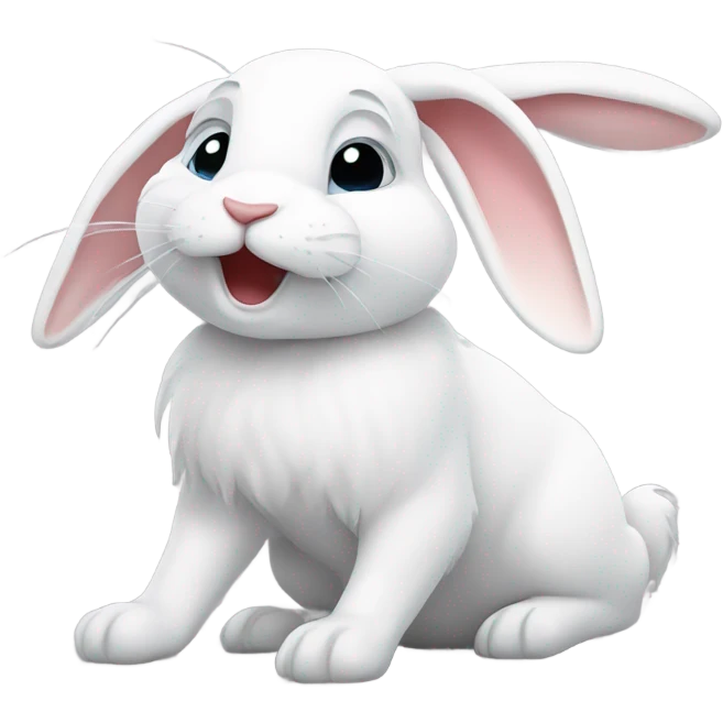 White rabbit fainting emoji