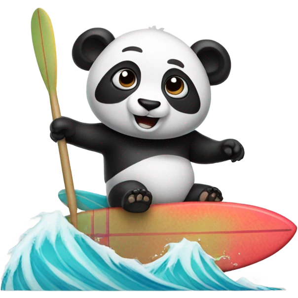 Panda with surfboard emoji