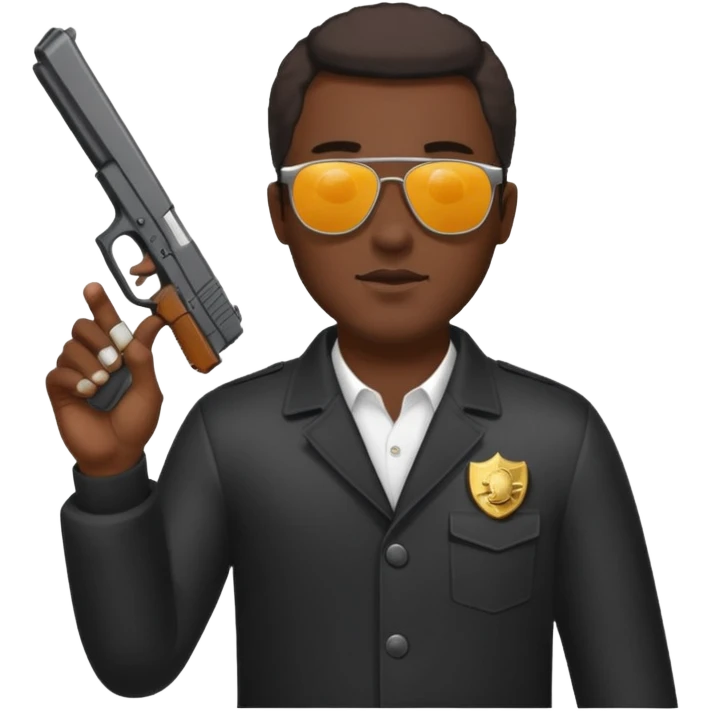 Smoking black guy with a glock in his on his other hand with some sunglasses  emoji