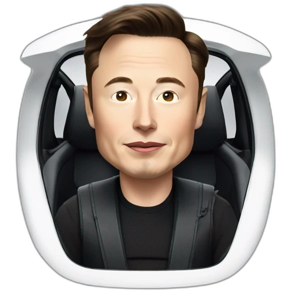 Elon Musk in a Tesla emoji