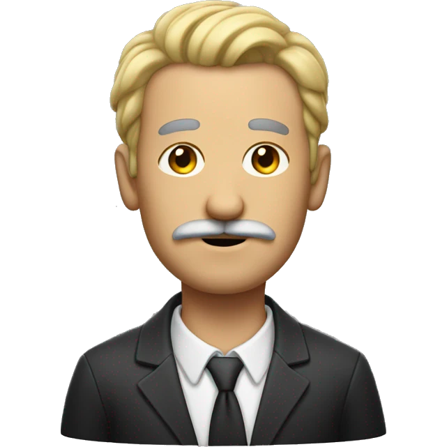 Man with tiny mustache and hair dressed to one side emoji