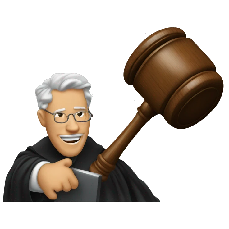 A JUDGE HOLDING A GAVEL emoji
