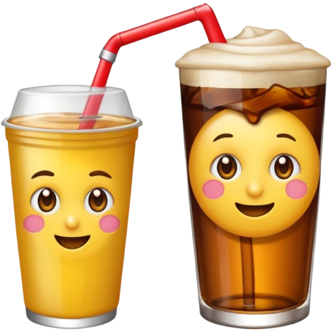 Um emoji dos amarelos mesmo com cara apaixonada, com cola despejada na cara emoji