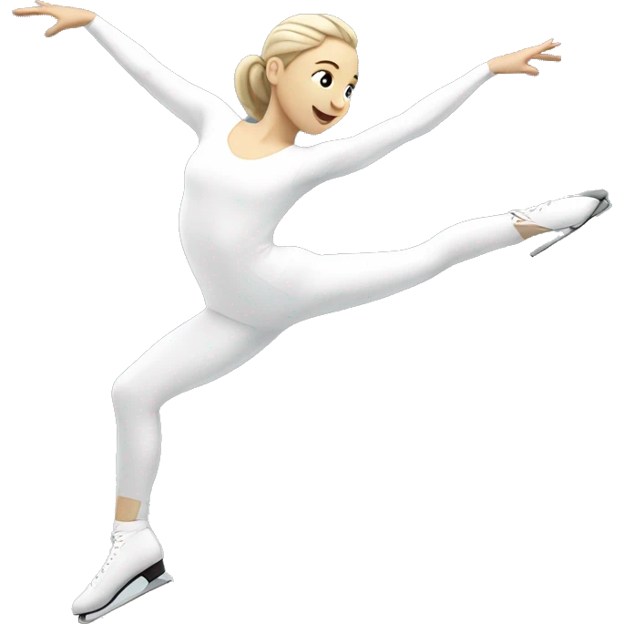 White figure skater in white emoji