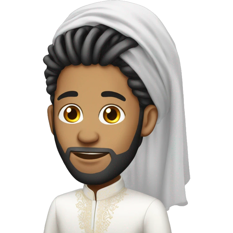 Muslim wedding husband with dreads  emoji