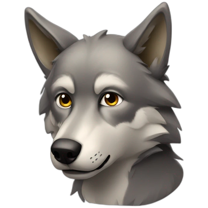 suspicious wolf  emoji