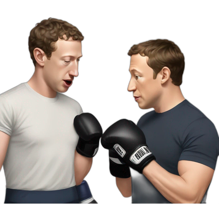 mark zuckerberg peleando en boxeo con Elon Musk emoji