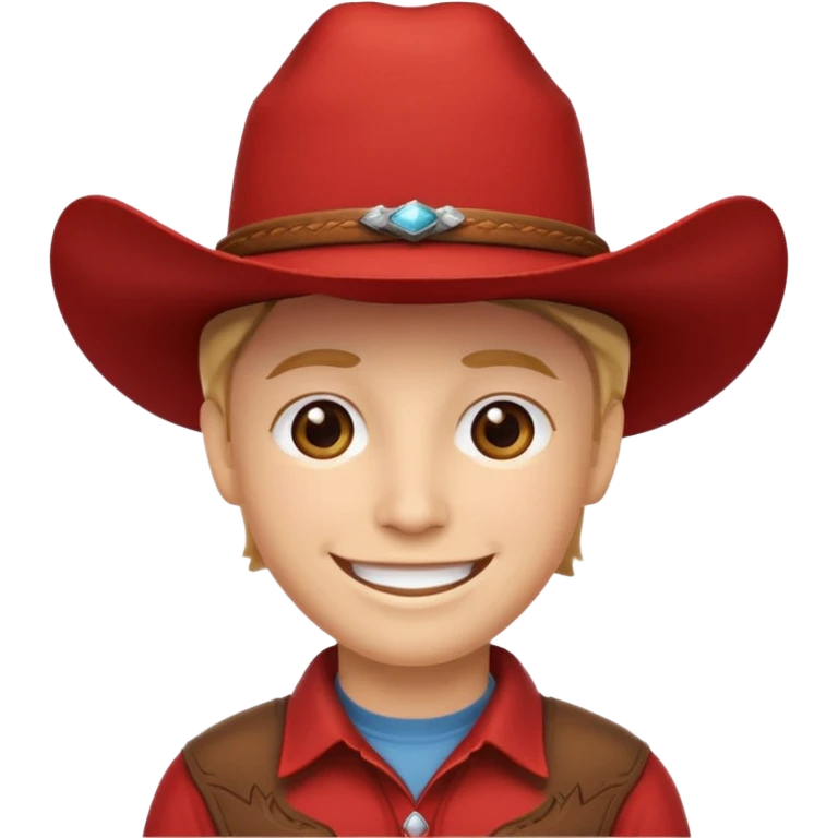 Her skull is red and she wears a cowboy hat emoji
