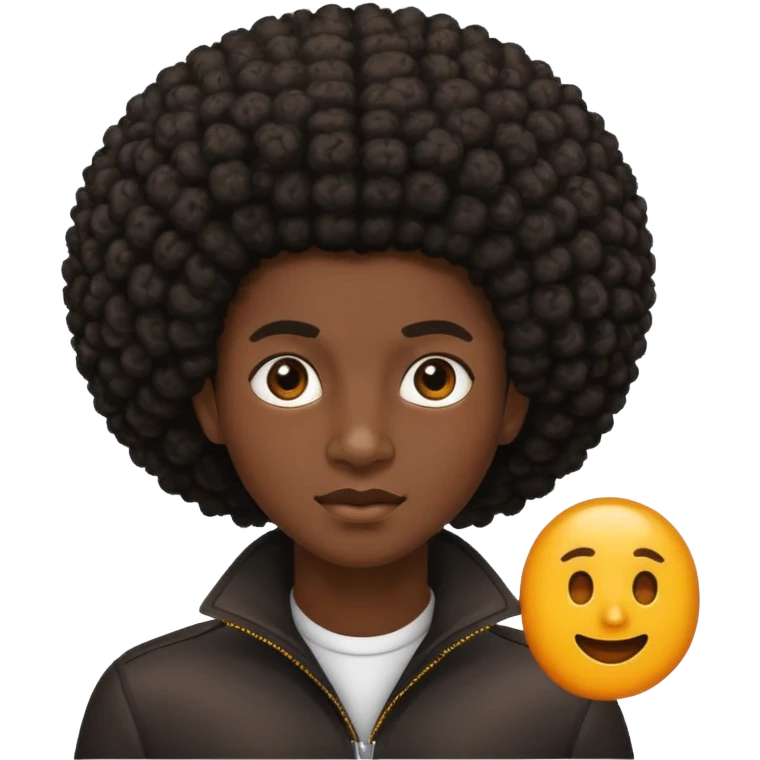 African American with a Afro emoji