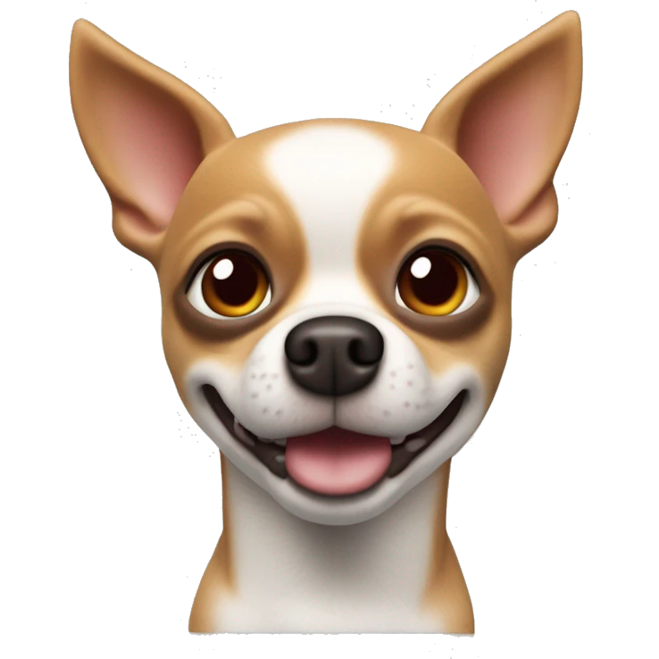 Perro Chihuahua sostiene corazón rojo, fondo blanco, claymation emoji