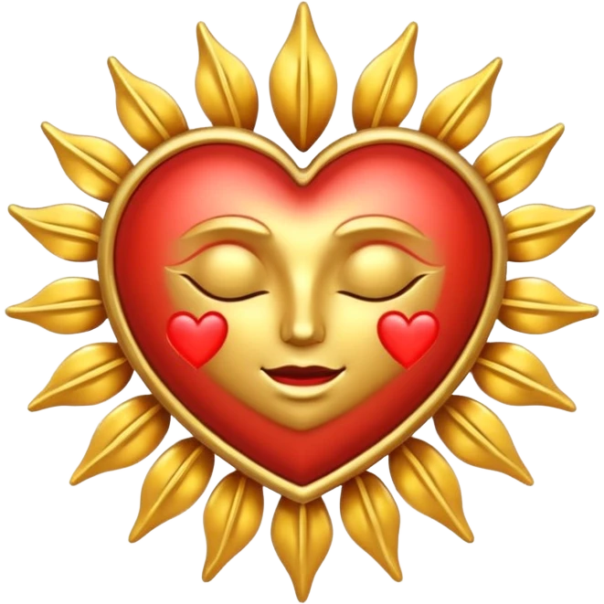 heart with a sun motif emoji