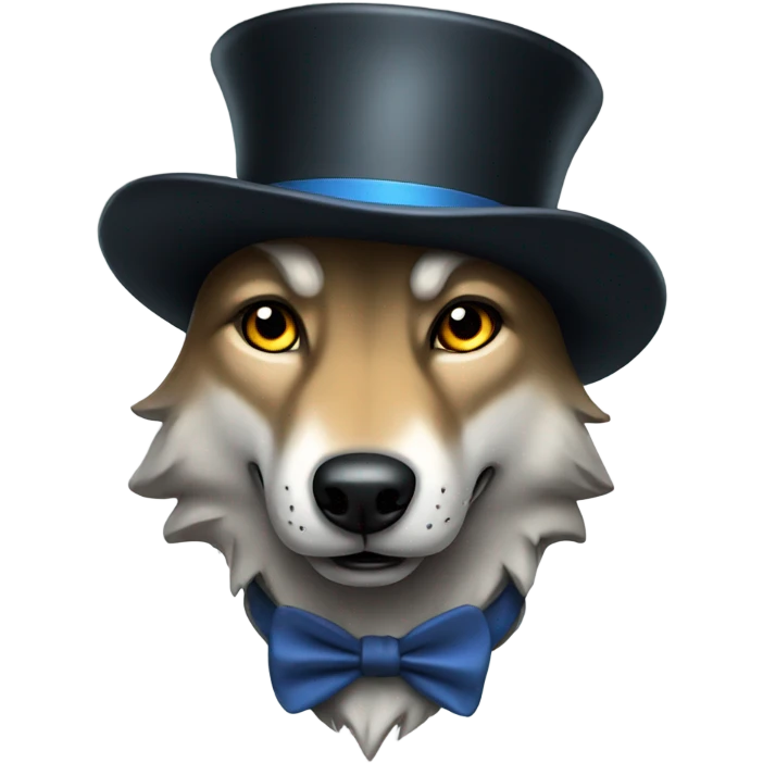 Wolf with a top hat emoji