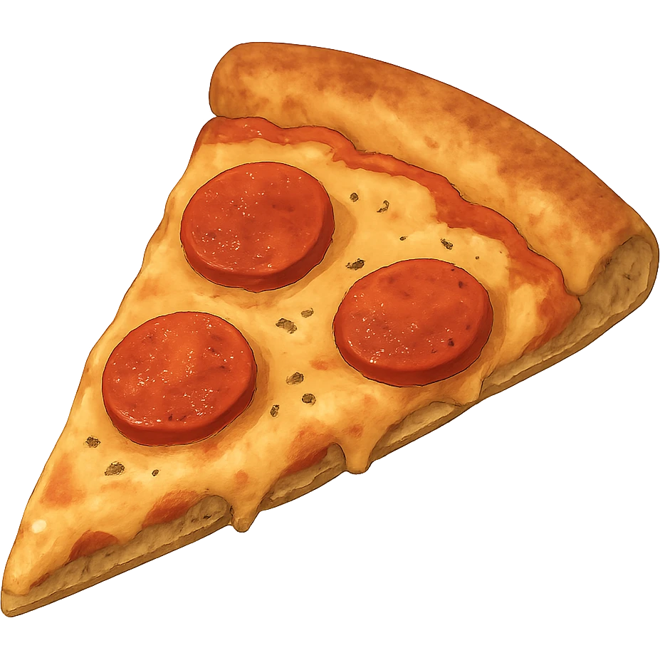 ghibli style illustration of a pizza slice emoji