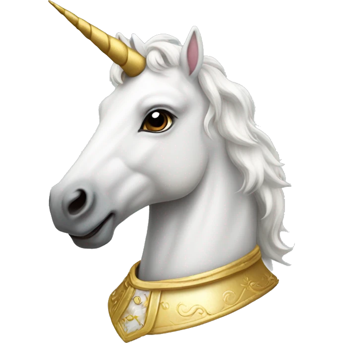 White unicorn with a gilded collar emoji