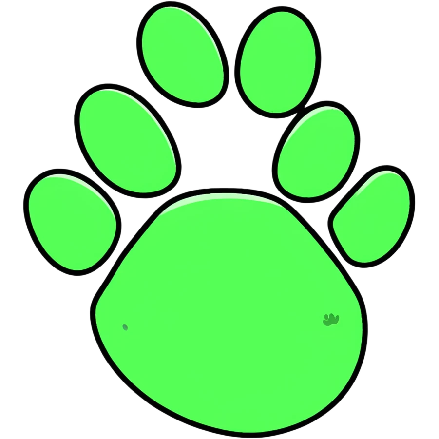 Green paw prints emoji