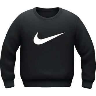 Black Nike sweater with large Nike logo emoji