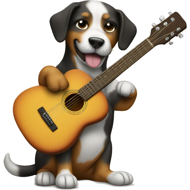 Dog play guitar emoji