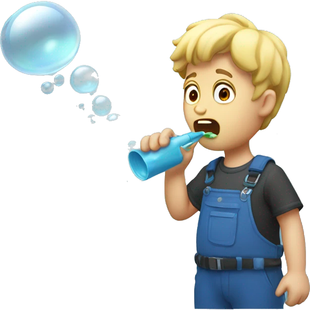 Bubble blower with bubbles emoji