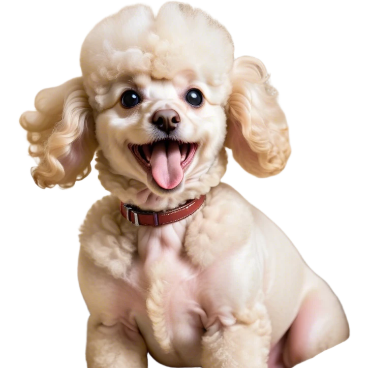 Cinematic Cute Yawning Cream Poodle Portrait Emoji, Head tilted slightly with a dramatic, wide-open yawn, displaying a soft, curly cream Fur with delicate texture, floppy ears slightly drooping, round warm eyes barely open in drowsy contentment, Simplified yet irresistibly adorable features, highly detailed, glowing with a soft, cozy glow, high shine, relaxed yet expressive, stylized with a touch of whimsy, bright and endearing, soft glowing outline, capturing the essence of a sleepy yet affectionate companion, so drowsy it feels like it could stretch right out of the screen and curl up for a nap! emoji