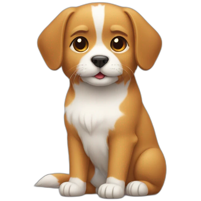Un chat sur un chien emoji