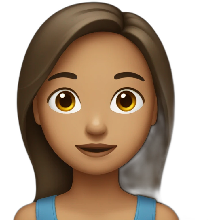 Fille brune assise emoji