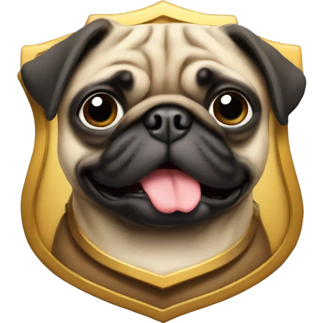 pug with a shield emoji