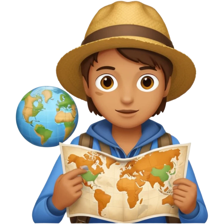 traveler with map emoji