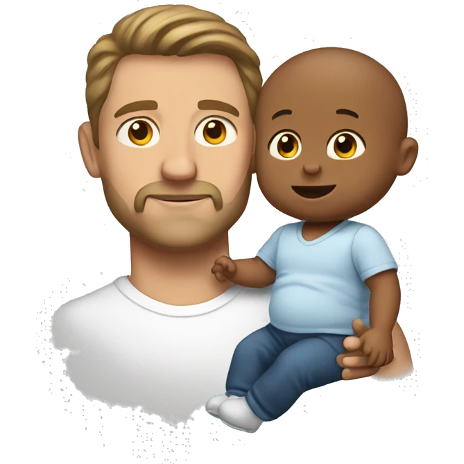 White Dad and baby  emoji