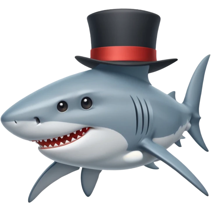 Shark with a top hat emoji