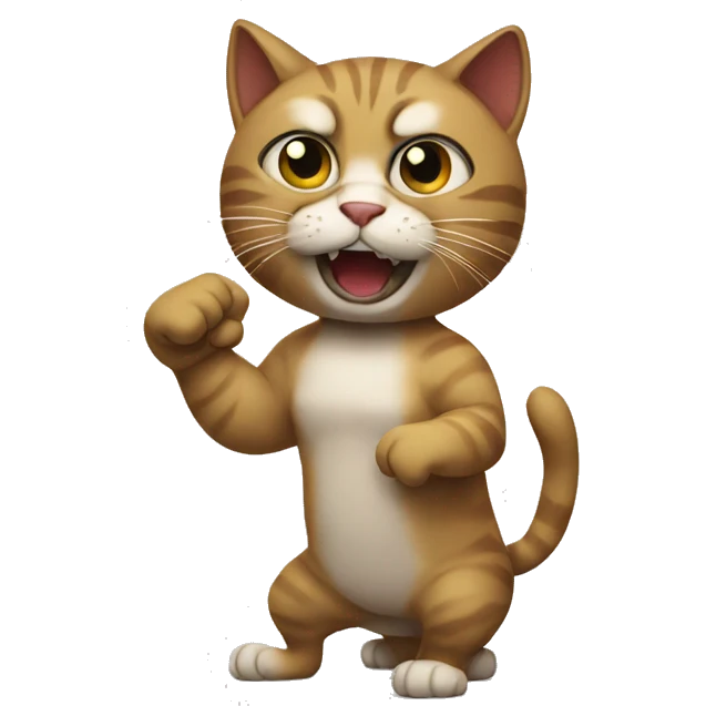 Cat ready to fight emoji