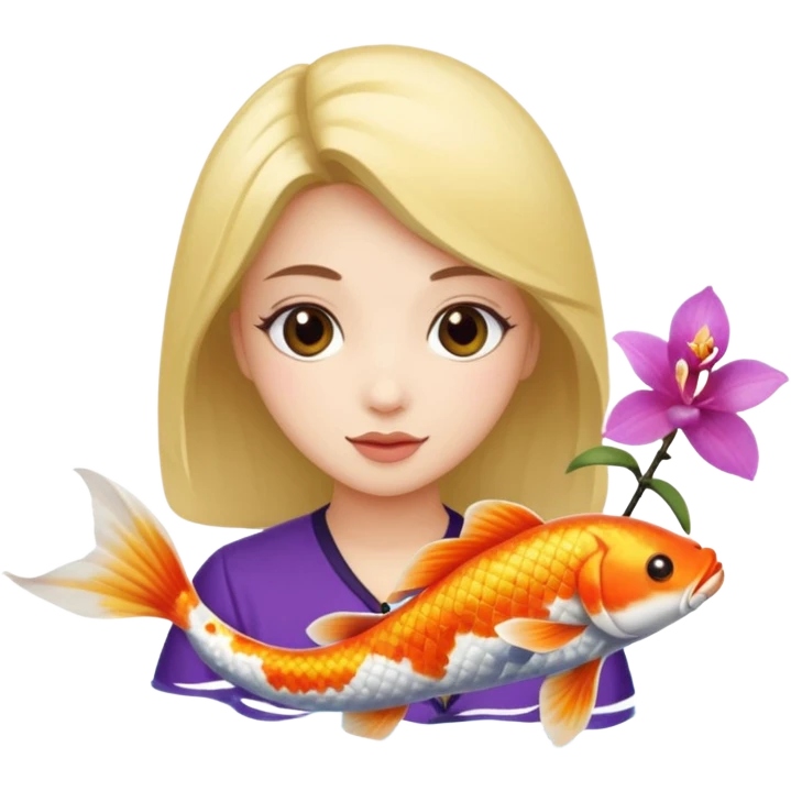 chi sigma alpha sorority with orchid and koi fish emoji