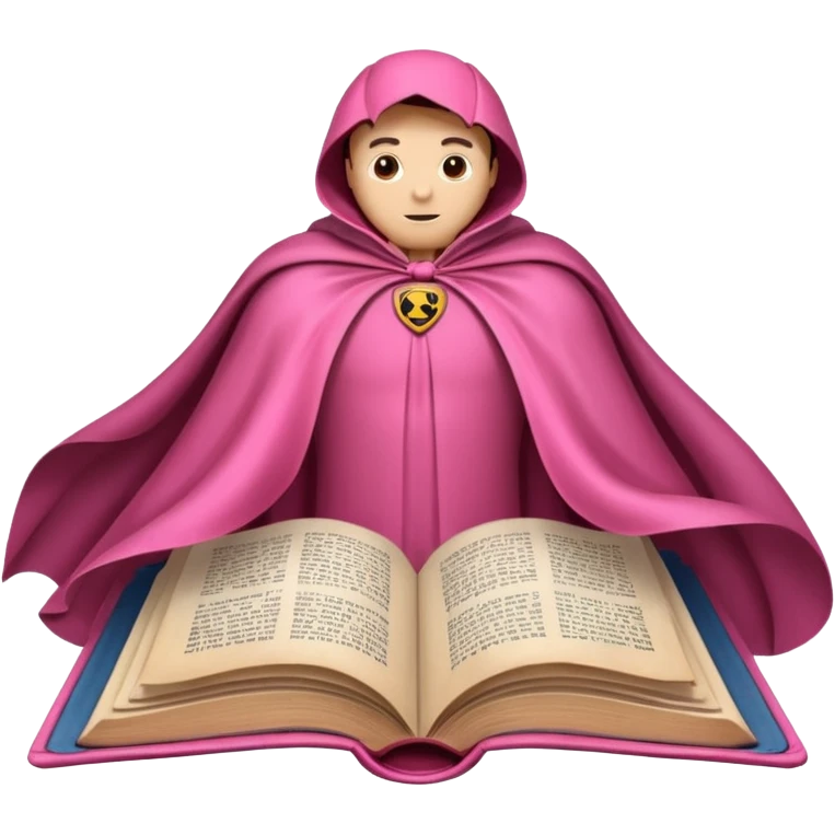 make a open book with the cape pink emoji