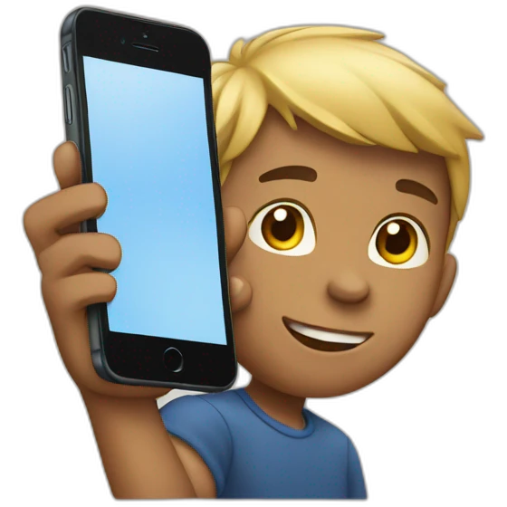 boy using iphone emoji
