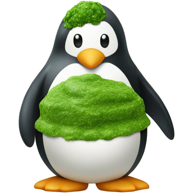 Penguin covered in pesto  emoji