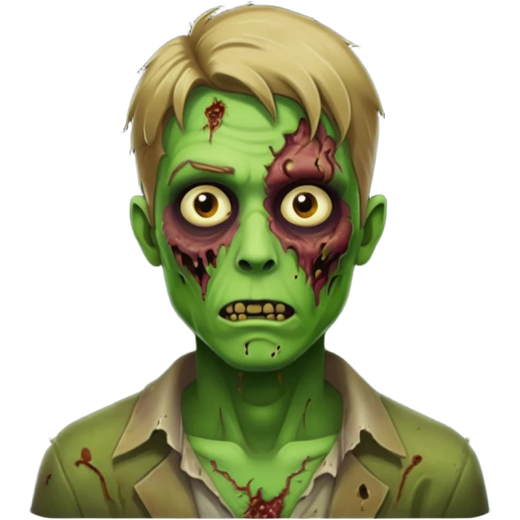 handsome aesthetic dark blonde hair zombie man with green skin emoji