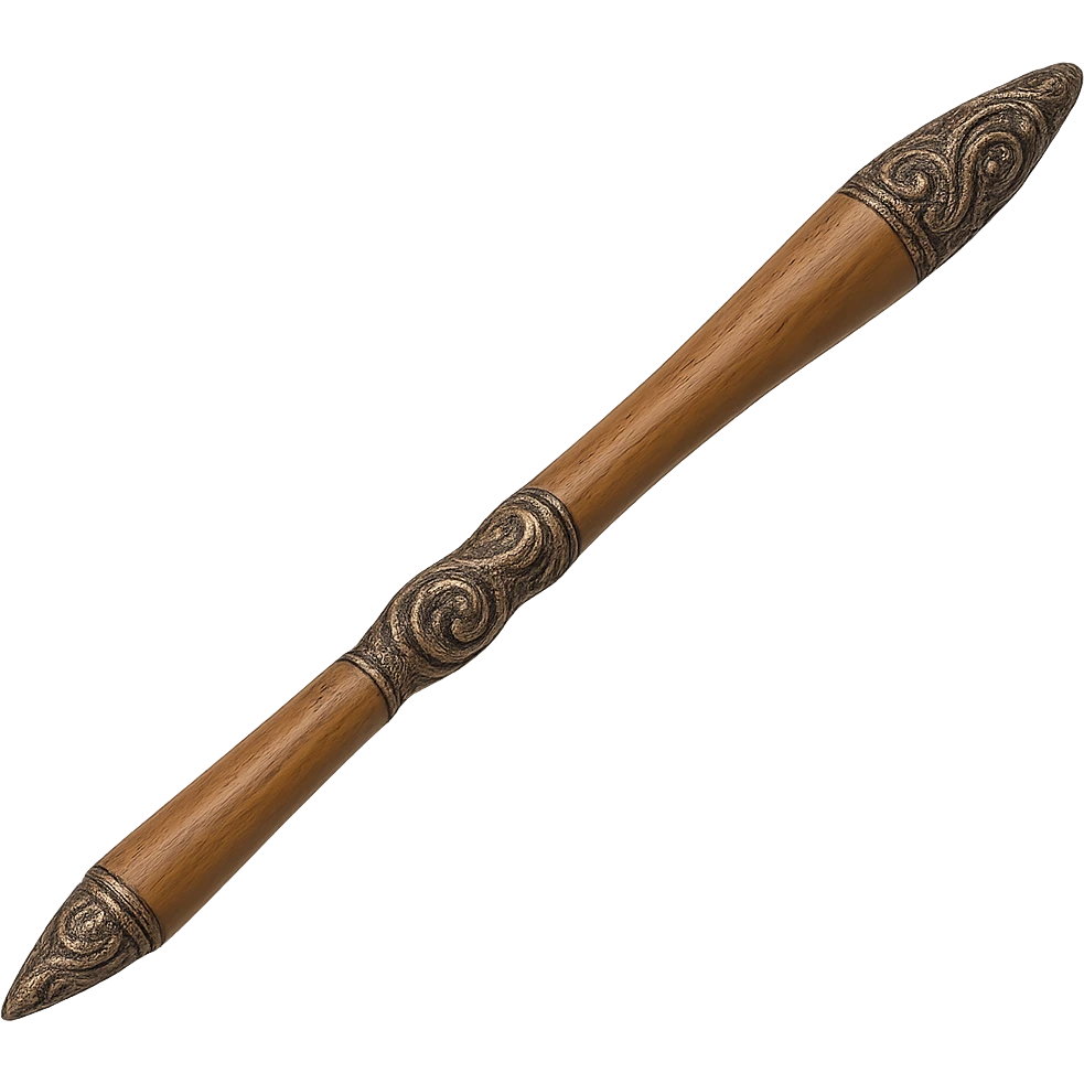 Remove the head of the gavel, leaving only the ornate handle. Keep the background transparent. emoji