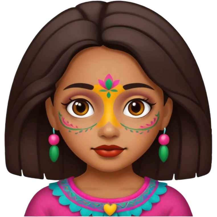 mexican cute girl with painted face emoji