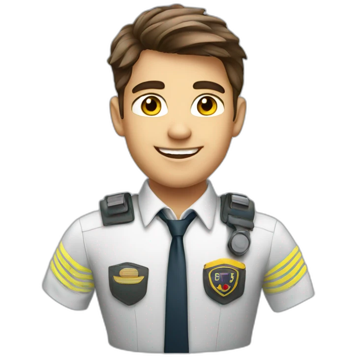 Handsome airplane pilot, Young trainee emoji