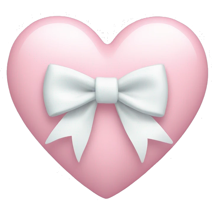 Pastel pink heart with white bow emoji