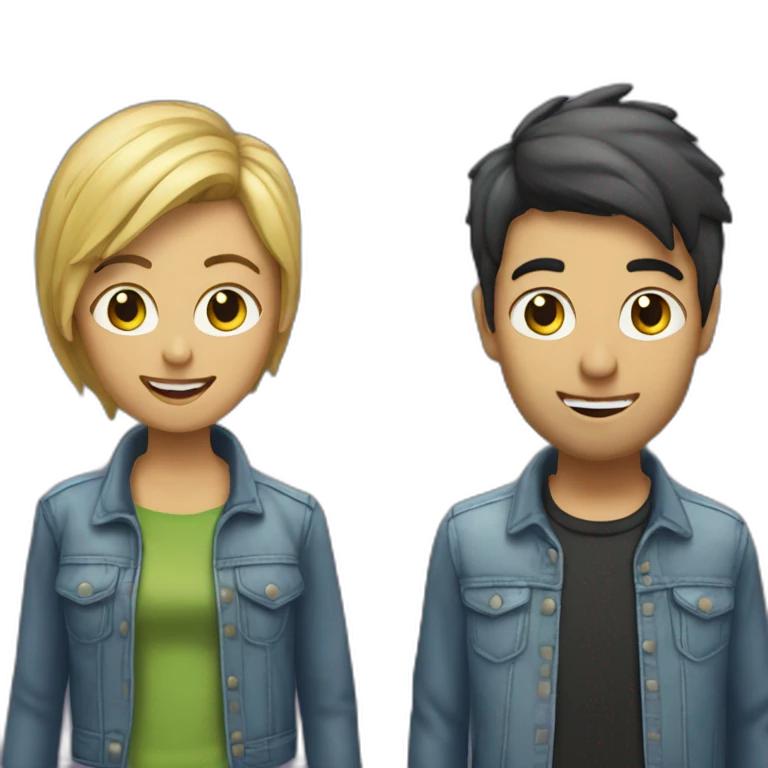 Deux personnes sur scène de concert emoji