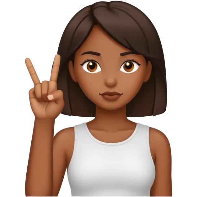 black girl sticking up the middle finger emoji