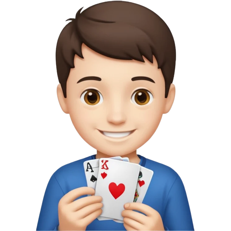 پسر کارت به دست emoji