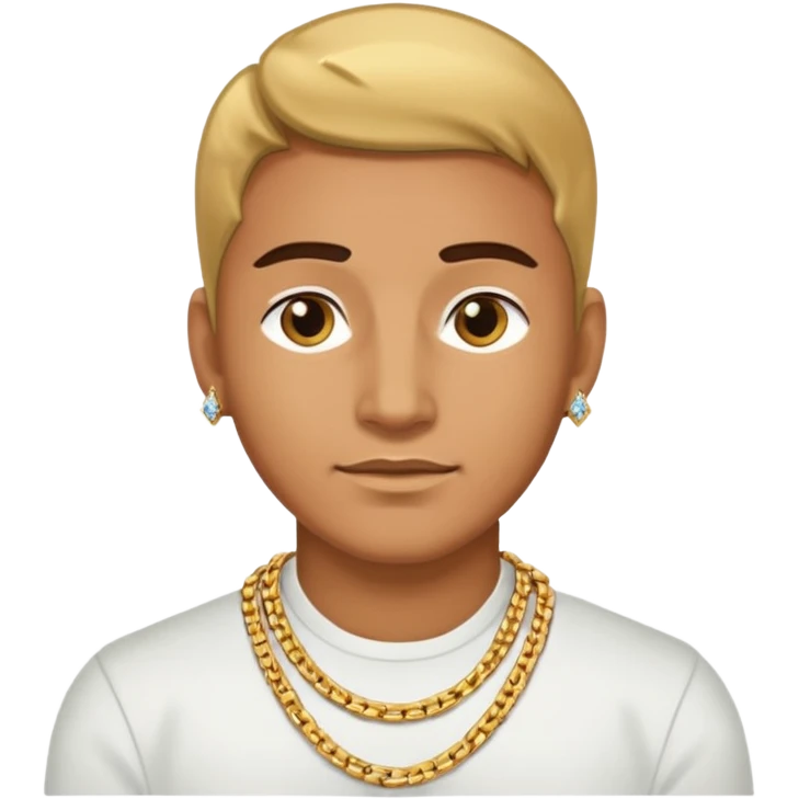 Man with gold and diamond chain emoji