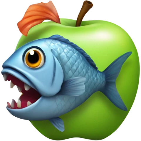 Apple with a fish head emoji