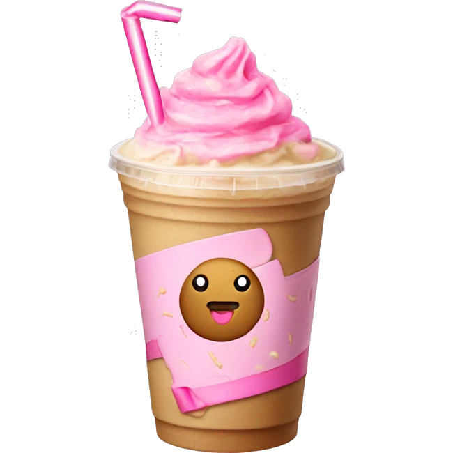Sugar cookie Iced coffee with a pink bow emoji