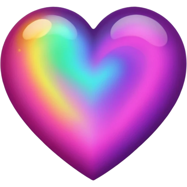 heart with layers of purple, hot pink, amber, light green, and dark purple emoji