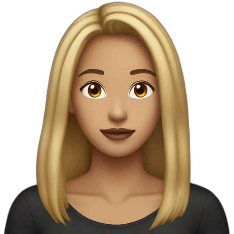 20 year old less honey blonde highlights hair with black shirt and light skin to olive skin lo emoji