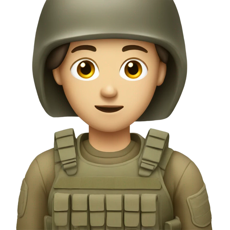 White email brunette soldier emoji