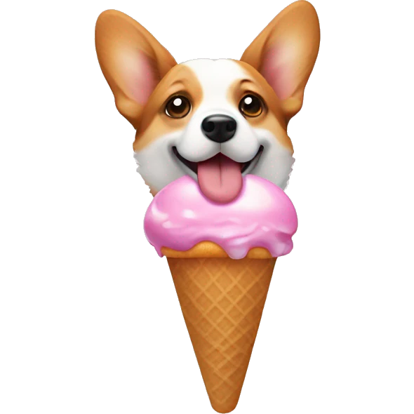 corgi puppy with ice cream  emoji