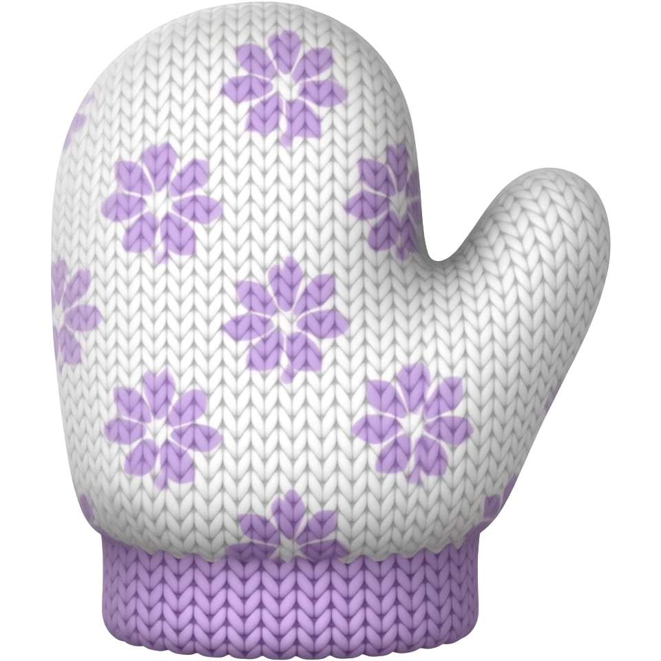 oven mitt floral print white and lilac small emoji